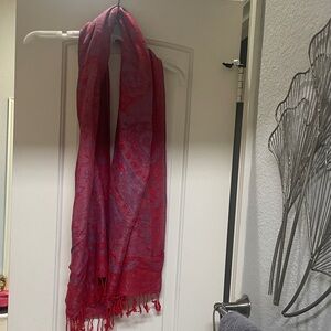 Elegant Red Paisley Scarf